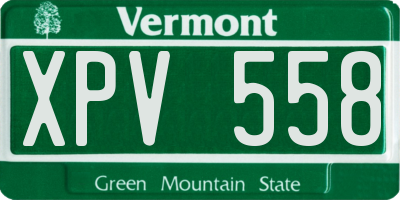 VT license plate XPV558