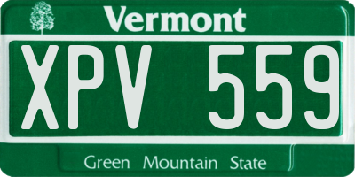 VT license plate XPV559