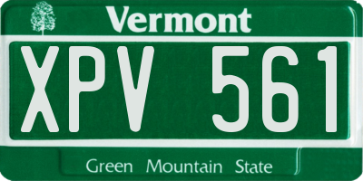 VT license plate XPV561