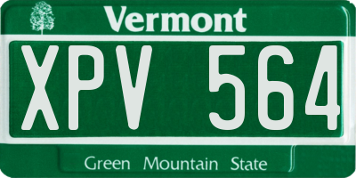 VT license plate XPV564