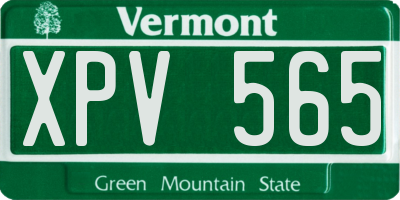 VT license plate XPV565