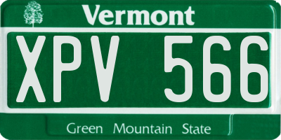 VT license plate XPV566