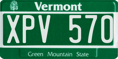 VT license plate XPV570