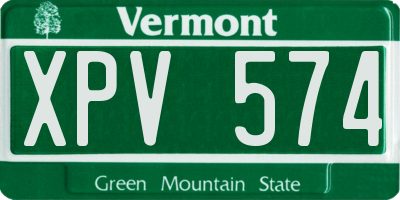 VT license plate XPV574