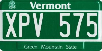 VT license plate XPV575