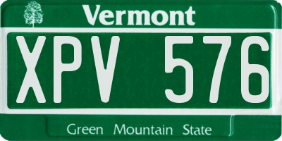 VT license plate XPV576