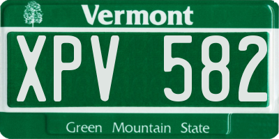 VT license plate XPV582