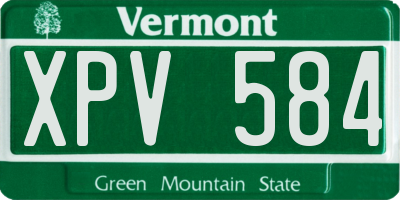 VT license plate XPV584