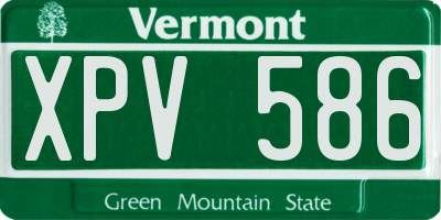 VT license plate XPV586