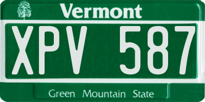 VT license plate XPV587