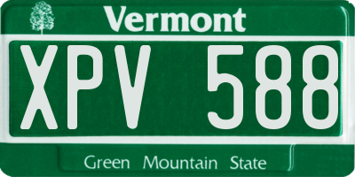 VT license plate XPV588