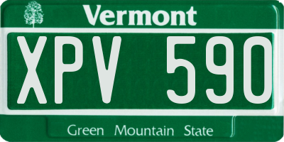 VT license plate XPV590