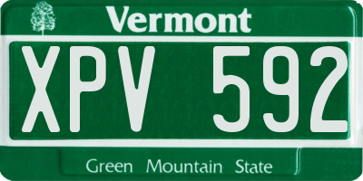 VT license plate XPV592