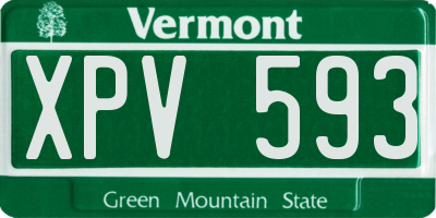 VT license plate XPV593