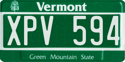 VT license plate XPV594
