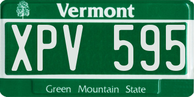 VT license plate XPV595