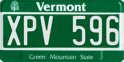 VT license plate XPV596