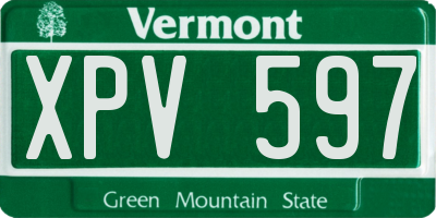 VT license plate XPV597