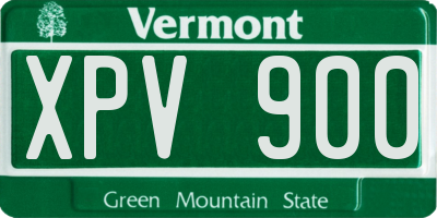 VT license plate XPV900