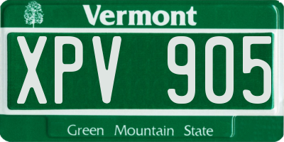 VT license plate XPV905