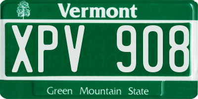 VT license plate XPV908