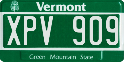 VT license plate XPV909