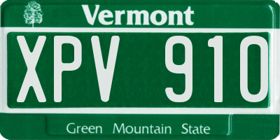 VT license plate XPV910