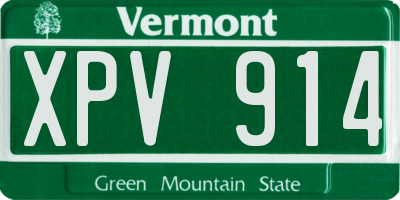 VT license plate XPV914
