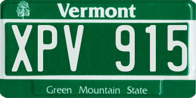 VT license plate XPV915