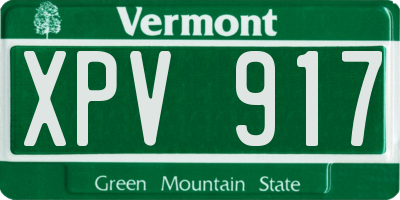 VT license plate XPV917