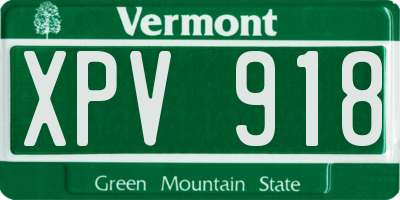 VT license plate XPV918