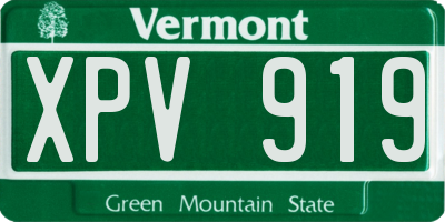 VT license plate XPV919