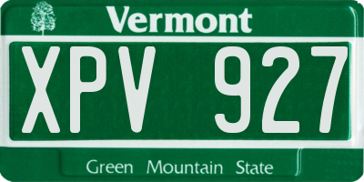 VT license plate XPV927