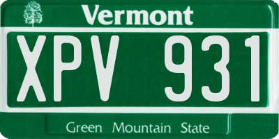 VT license plate XPV931