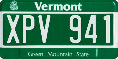 VT license plate XPV941