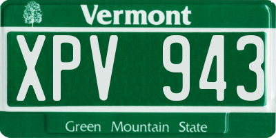 VT license plate XPV943