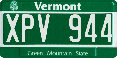 VT license plate XPV944