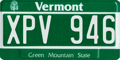 VT license plate XPV946