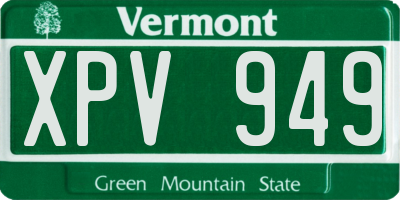 VT license plate XPV949