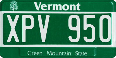 VT license plate XPV950