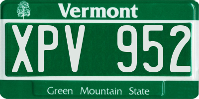 VT license plate XPV952