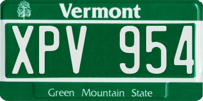 VT license plate XPV954