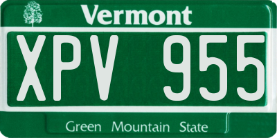 VT license plate XPV955