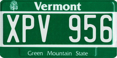 VT license plate XPV956