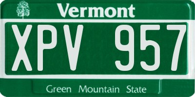 VT license plate XPV957