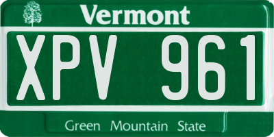 VT license plate XPV961
