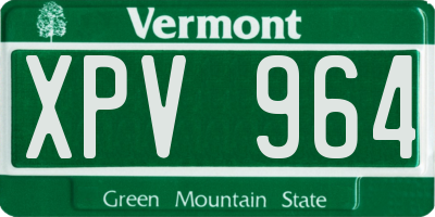 VT license plate XPV964