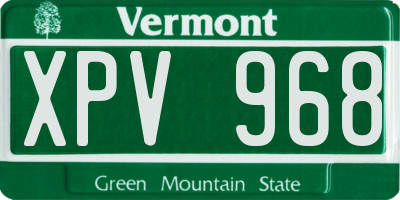 VT license plate XPV968