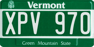 VT license plate XPV970