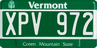 VT license plate XPV972